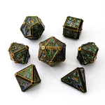 Metal Antique Gold Skull RPG Dice Set