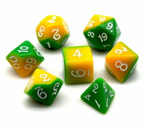 Yellow/Green RPG Dice Set