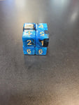 Old School 8 -Piece D6 Set - Vorpal Black & Blue w/Gold