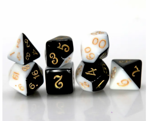 White/Black RPG Dice Set v2