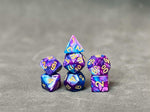 Blue and Bright Purple RPG Dice Set