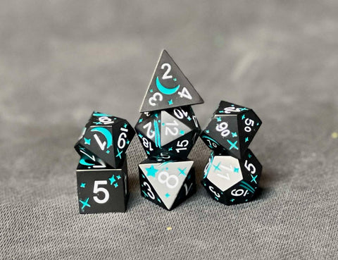 Planet Teal Metal Dice Set