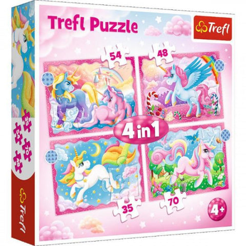 Unicorns and Magic 4-in-1 Puzzle (207 piece)