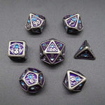 Metal Purple & Blue RPG Dice Set