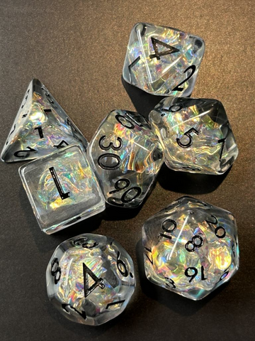 Light Glitter Swirl RPG Dice