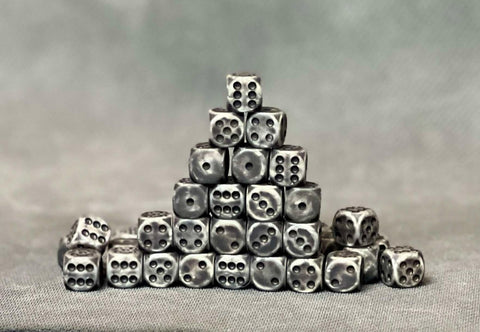 Silver Ancient 12mm Pips Dice