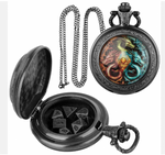 Vicious Dragon DND Pocket Watch with Mini Metal Dice Set