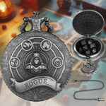 Rogue D20 DND Pocket Watch with Mini Metal Dice Set