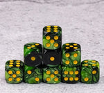 12mm D6 Dice Block - Green/Black