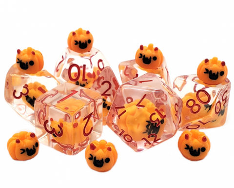 Jack-o-Lantern Inclusion RPG Dice Set