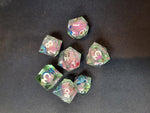 Liquid Infused Butterfly Glitter RPG Dice Set