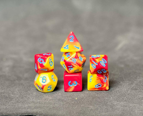 Flames 7 Piece RPG Dice Set