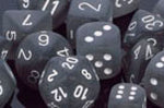 Frosted Smoke / White 7 Dice Set - CHXLE431