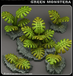 Green Monstera Scatter Pack