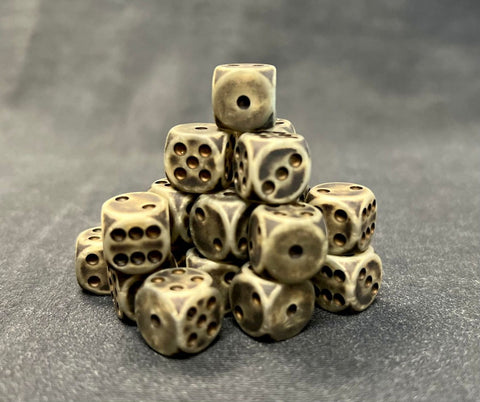 Silver Ancient 12mm Pips Dice