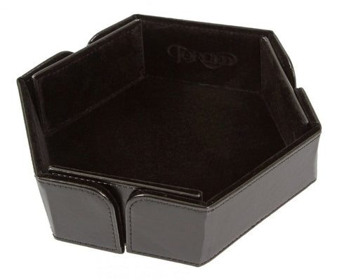 Hex Magnetic Folding Dice Tray - Black