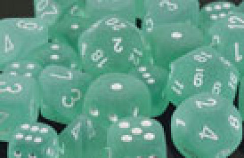 Frosted Teal / White 7 Dice Set - CHX27405
