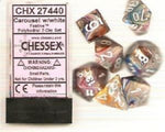 7 Carousel w/white Festive Polyhedral Dice Set - CHX27440