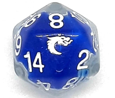 Old School D20 DnD RPG Die: Liquid Infused - Metallic Blue