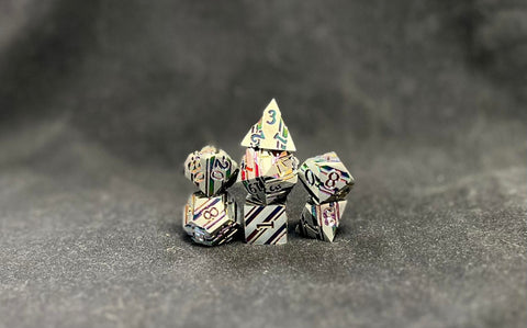 Rainbow Filigree RPG Metal Dice Set