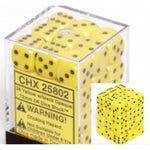 36 Yellow w/black Opaque 12mm D6 Dice Block - CHX25802