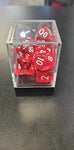 Transparent Red/White RPG Dice Set