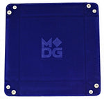 Metallic Dice Games Blue Velvet Dice Tray with Leather Backing