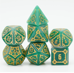 HUGE GREEN CASTLE DICE SET - 25MM