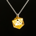 Gold Metal d20 Necklace