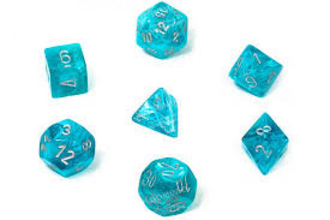 Cirrus Aqua / Silver 7 Dice Set - CHX27465