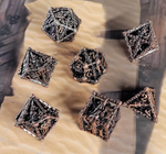 7th Circle Copper 7-Place Hollow Metal Dice Set