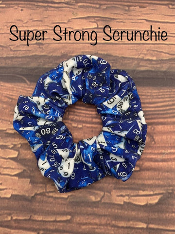 Blue Dice Super Strong Scrunchie