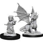 D&D Nolzurâ€™s Marvelous Miniatures â€“ Silver Dragon Wyrmling & Female Halfling (Wave 13)
