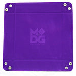 Metallic Dice Games Purple Velvet Dice Tray with Leather Backing