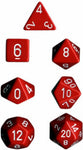 Opaque Red / White 7 Dice Set - CHX25404