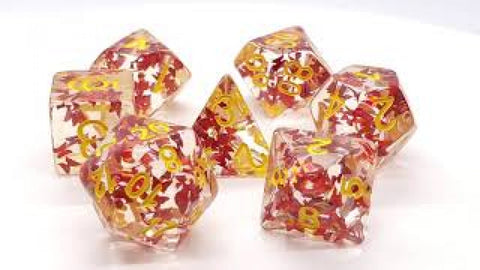 Old School RPG Dice Set: Infused - Orange Butterfly w/ Yellow