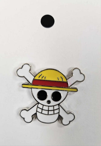 Straw Hat Skull Enamel Pin #40