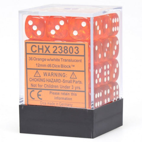 Orange/white 12mm D6 block CHX 23603