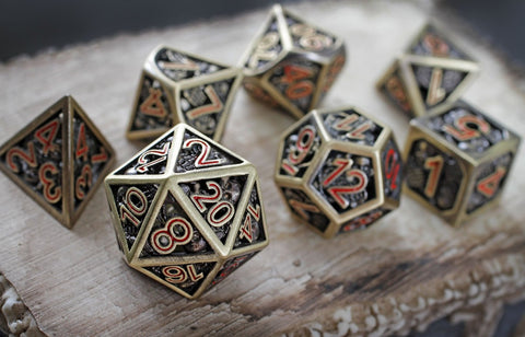 Grim Fate Set of 7 Metal Dice