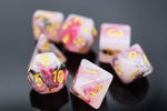 Black and Red Opalescent Jade RPG Dice Set