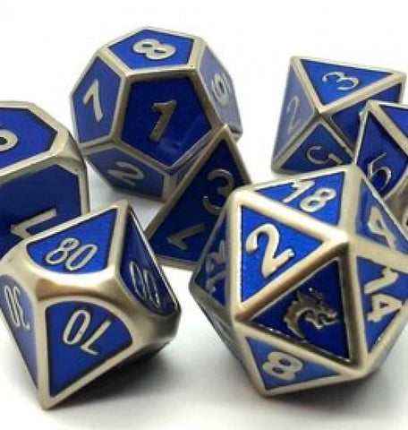 Old School RPG Dice Set: Elven Forged - Blue w/ Gold