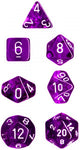 Translucent Purple / White 7 Dice Set - CHX23077