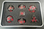 Veins of Red & Black Metal RPG Dice Set