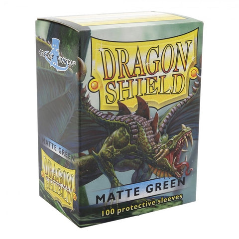 (DISCONTINUED) Dragon Shield: Matte Green Sleeves - Box of 100