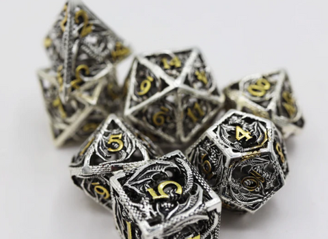VORACIOUS DRAGON HOLLOW RPG METAL DICE SET