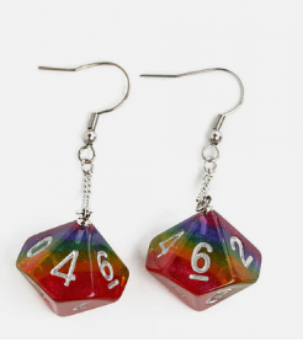 D10 Earrings: Glitter Rainbow