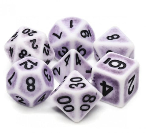 Lavender Ancient Dice Set - fuzzy