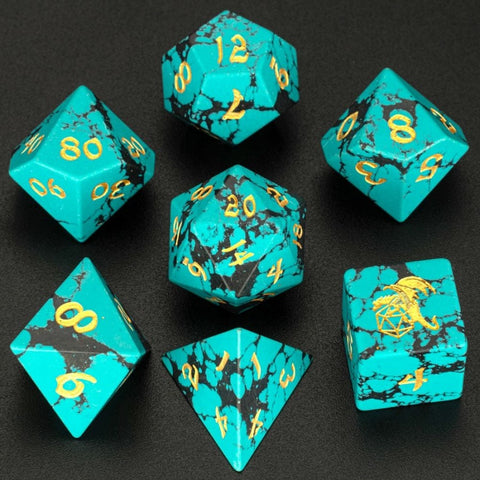 Gemstone Dice Set - Synthetic Turquoise