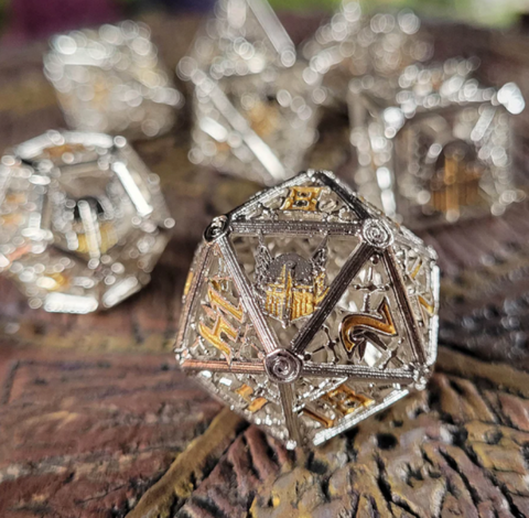 The Paladin Hollow Metal RPG Dice Set