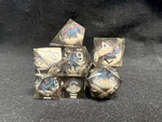 White with Liquid Glitter RPG Dice Set